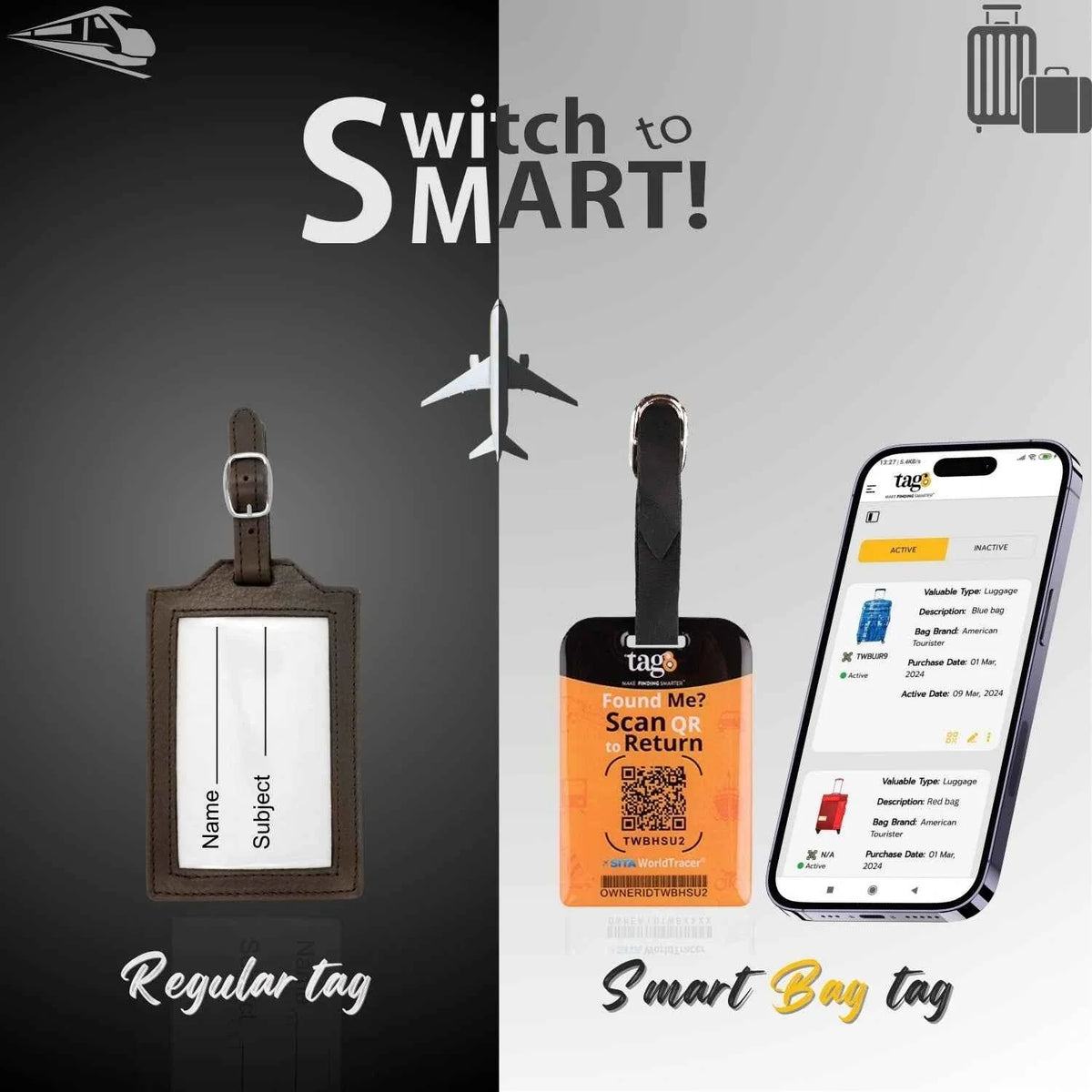 Smart Bag Security Tag - Goa [Pack 2]