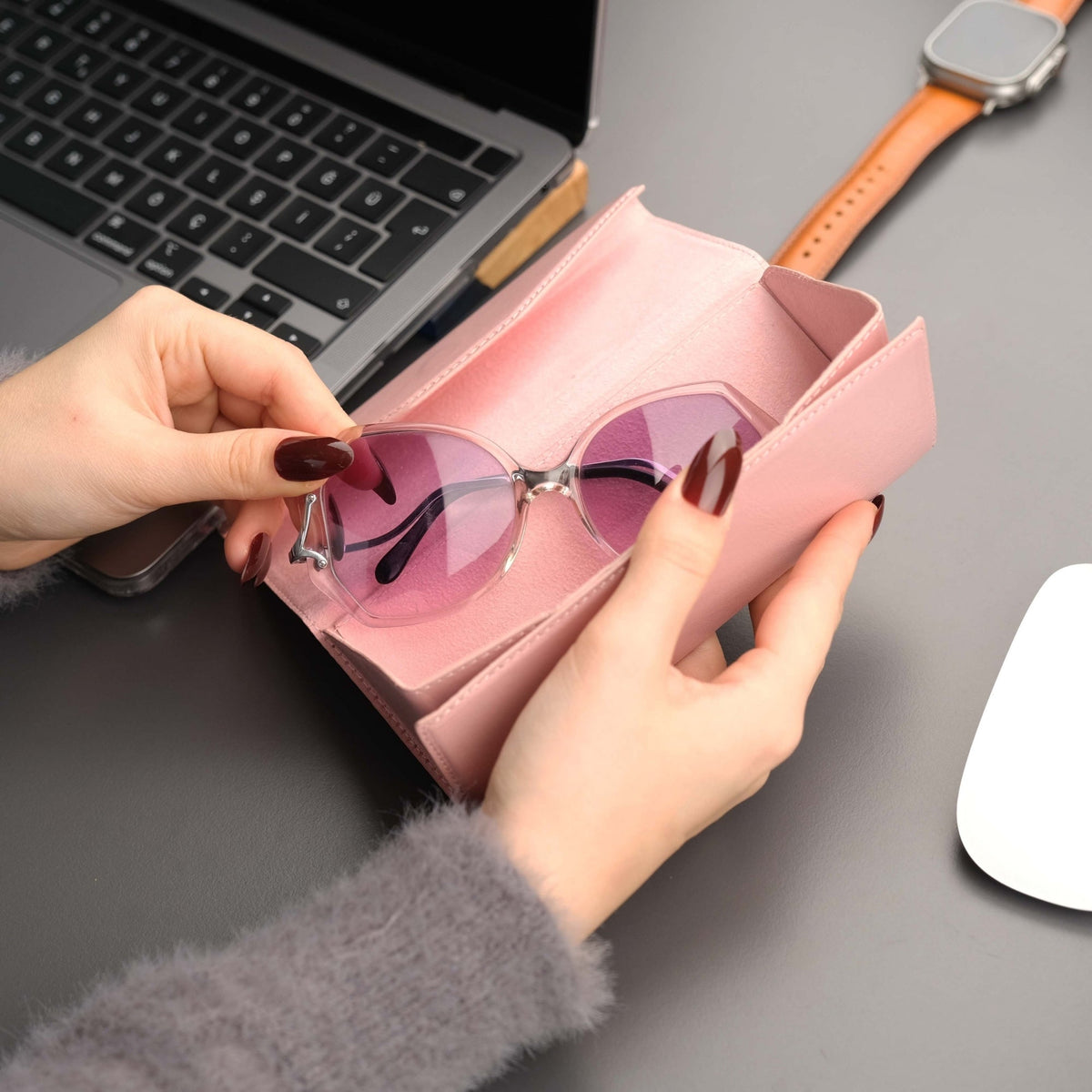 Triangle Leather Glasses Case – Vintage Eyewear Holder
