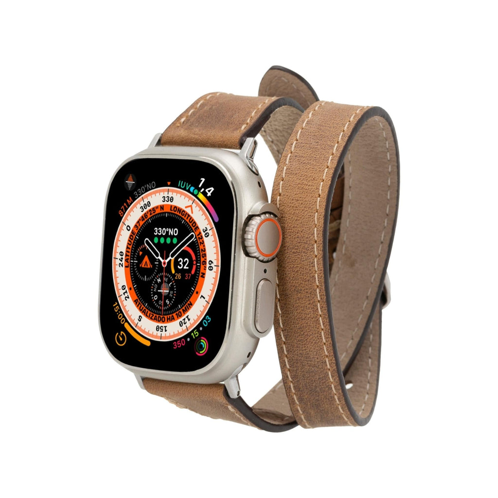 Vail Double Tour Leather Bands for Apple Watch 9, Ultra 2 and SE