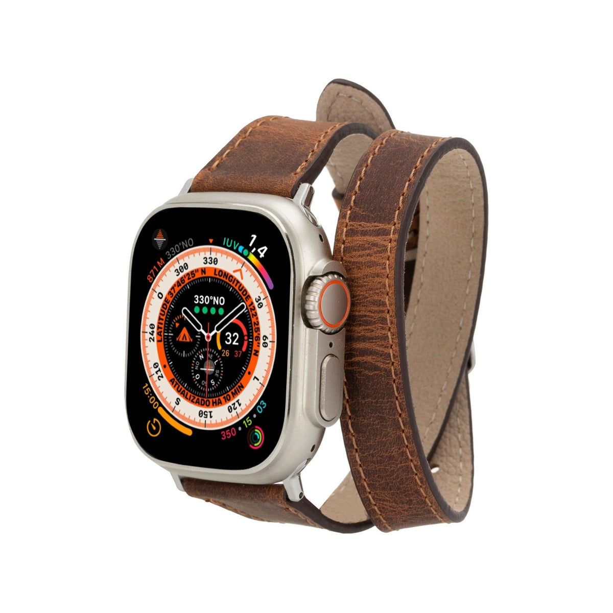 Vail Double Tour Leather Bands for Apple Watch 9, Ultra 2 and SE