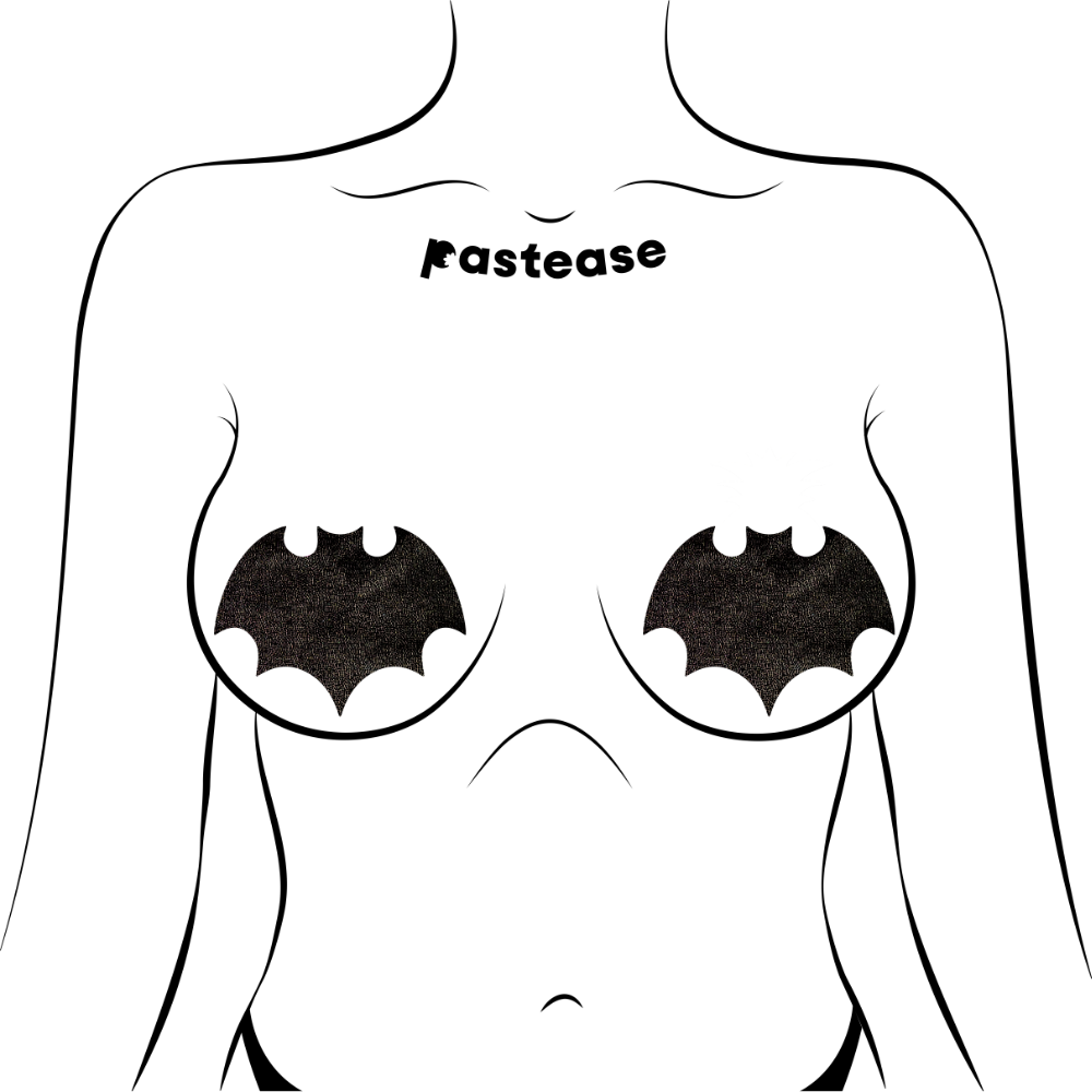 5-Pack: Vamp: Liquid Black Bat Nipple Pasties by Pastease® o/s