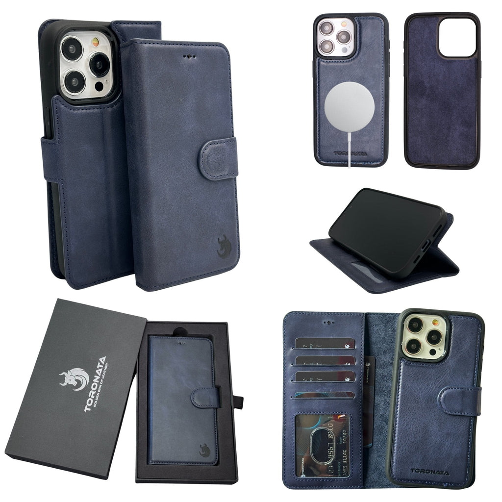 Vegas Premium Leather iPhone 15 Plus Wallet Case with MagSafe | Detachable RFID Blocking Luxury Wallet