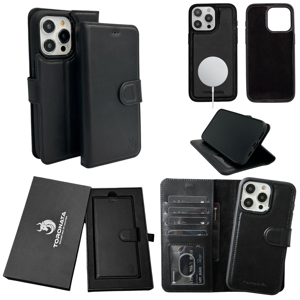 Vegas Premium Leather iPhone 15 Pro Wallet Case with MagSafe | Detachable RFID Blocking Luxury Wallet