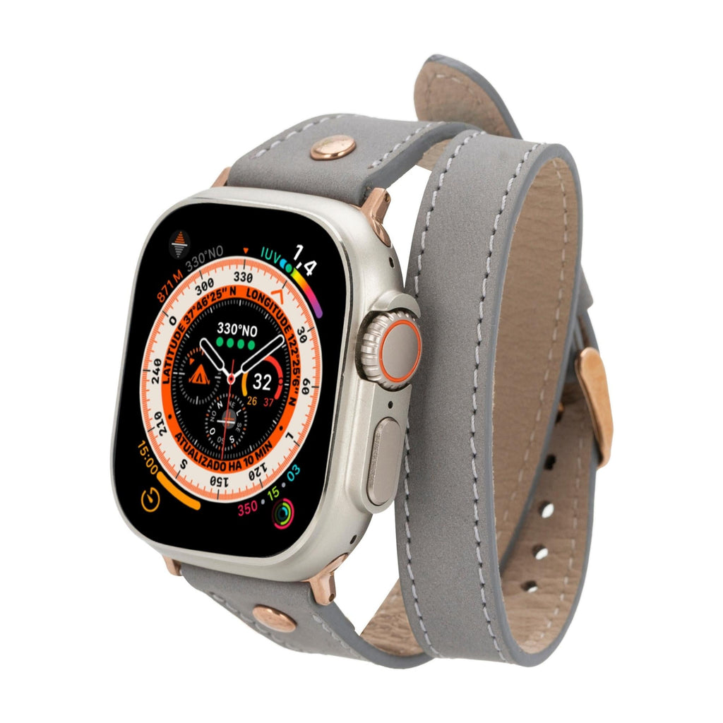 Vernon Double Tour Leather Bands for Apple Watch 9, Ultra 2 and SE