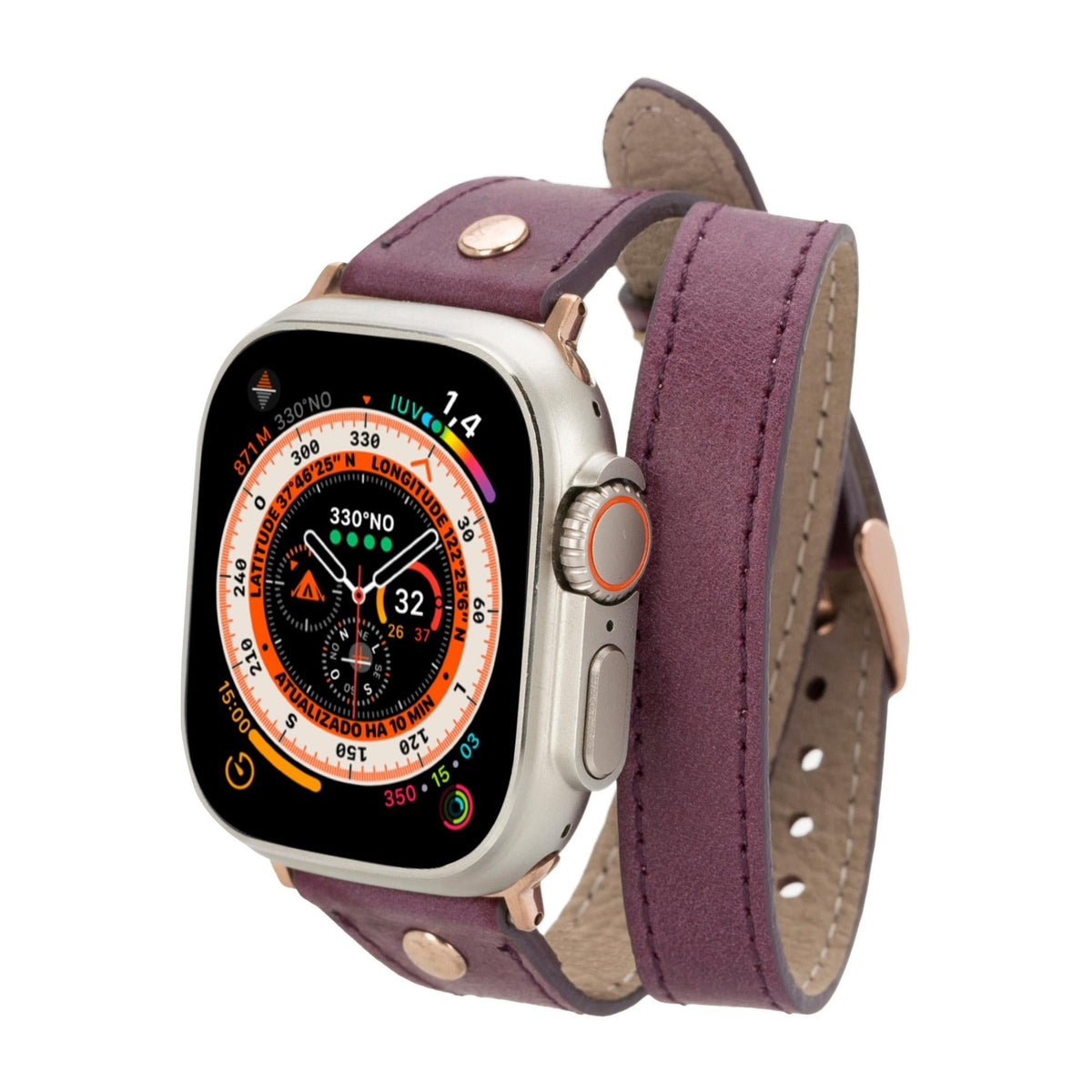Vernon Double Tour Leather Bands for Apple Watch 9, Ultra 2 and SE