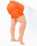 White Striped Tights 60 Denier - Orange